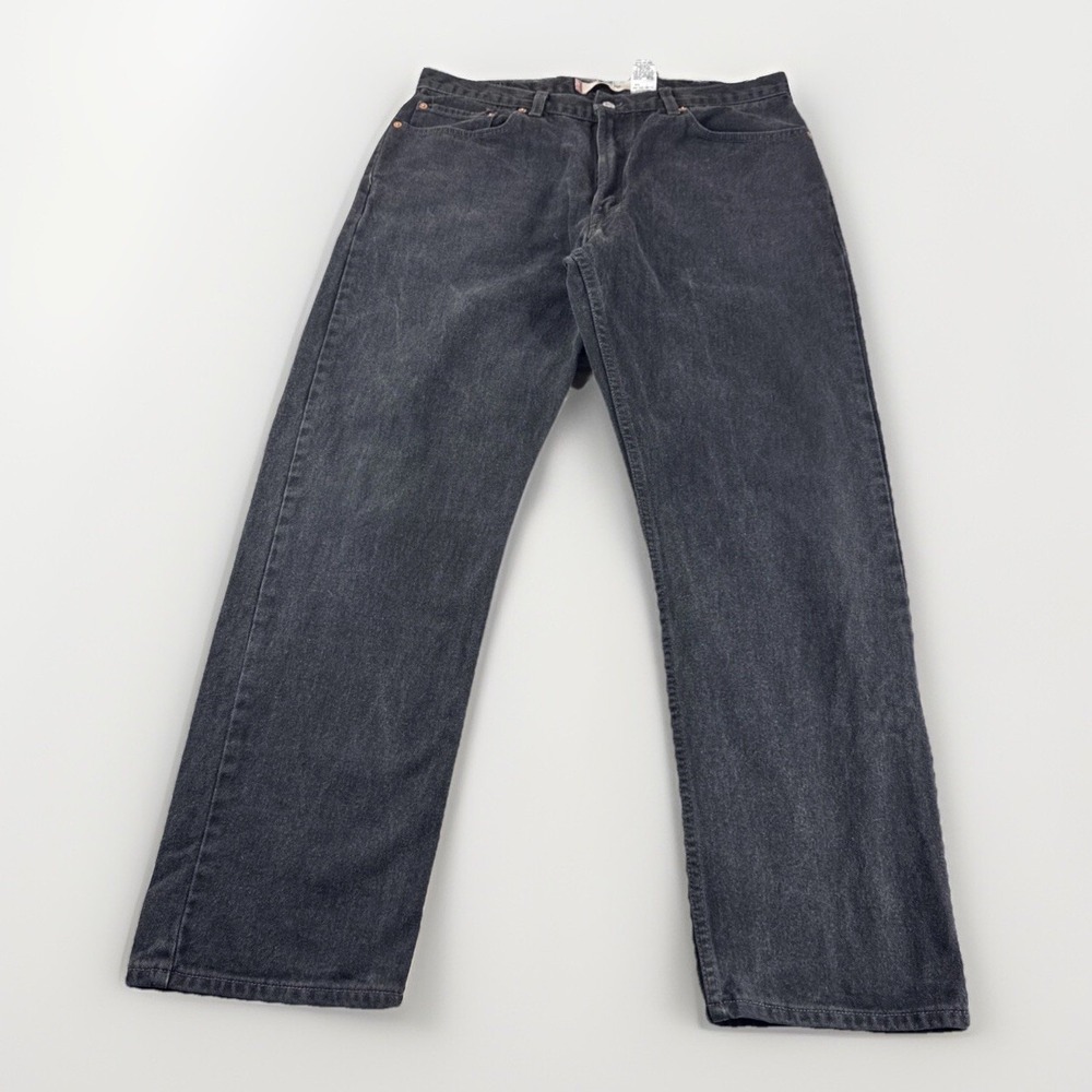 Levis 505 Jeans Men 38x32 Regular Fit Straight Leg Black Denim Pants Y2K 90s Vtg